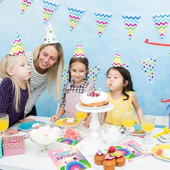 PACK OF 20 CARTOON CAT NAPKINS BIRTHDAY, 33 X 33 CM, HAPPY BIRTHDAY NAPKINS, RAINBOW, NAPKINS BIRTHDAY GIRL BOY, FOR BABY SHOWER DECORATION PAPER NAPKINS, CHILDREN'S BIRTHDAY DECORATION - Image 5